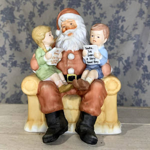 Vintage Enesco Treasured Memories Santa Claus is Coming to Town Music Figurine